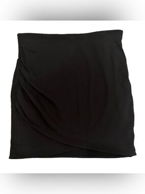H&M Black Ruched Mini Skirt Size M